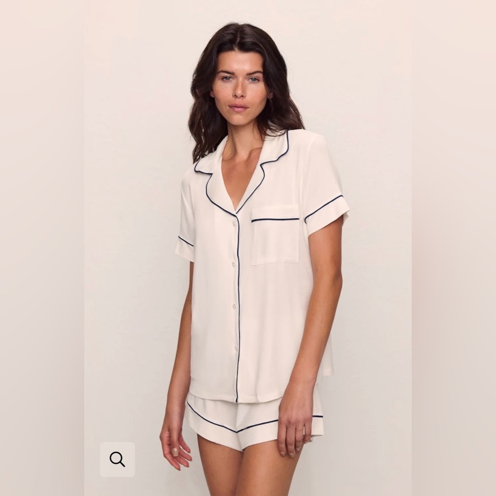 Eberjey White Short Sleeve Pajama Set